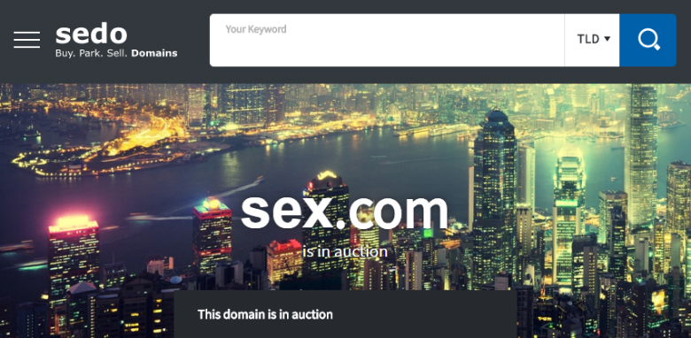 ѕех.com in auction at Sedo