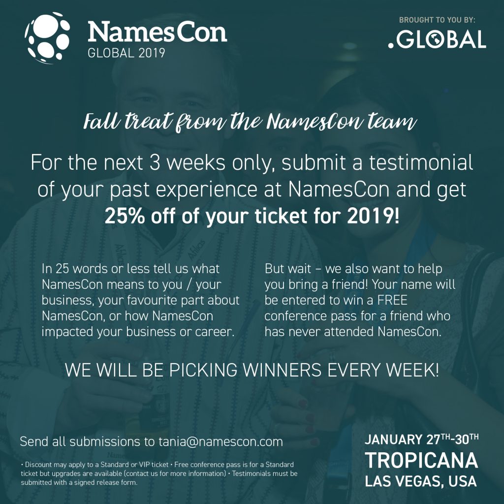 NamesCon 2019 Is Coming With A Halloween Flash Sale Next week